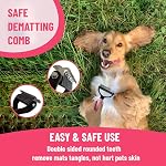 Dog Grooming Brush Shedding Kit - Dog Brush for Long Haired Dogs Short Haired Dogs, Dematting Comb for Dogs, Cat Hair Brush, Shedding and Flea Comb Kit Pink