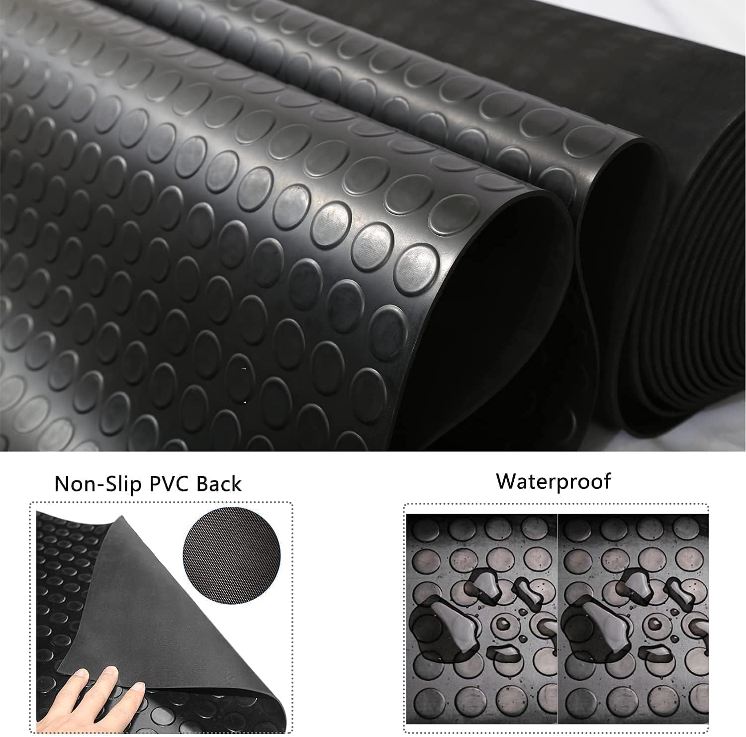 LILENO HOME Noppen Gummimatte Meterware 1000x100 Cm (2x5m