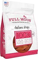 Full Moon Chicken Strips Dog Treats - Human-Grade, All-Natural, Grain-Free, USA-Made, 12oz Jerky