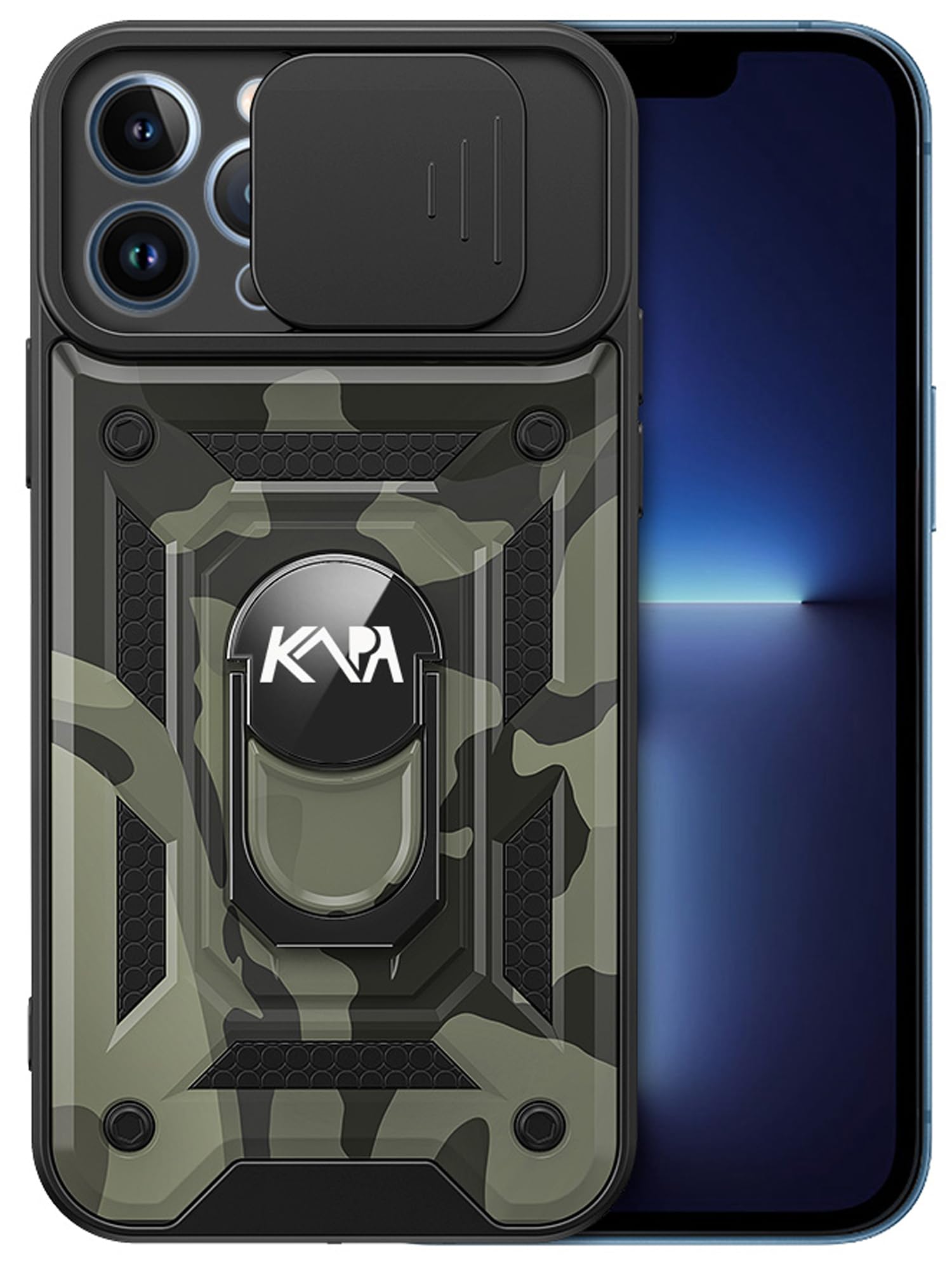 Kapa Tank Back Cover for Apple iPhone 15 Pro Max | Inbuilt Ring + Slider Shockproof Lens Protection Bumper Back Case (Black) (B0CHMMTM9W) Amazon Price History, Amazon Price Tracker