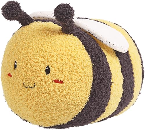 ARELUX Juguete de peluche de abeja suave de 14 pulgadas, lindo peluche de abejorro mullido, muñeca de peluche realista de abeja de abeja de dibujos