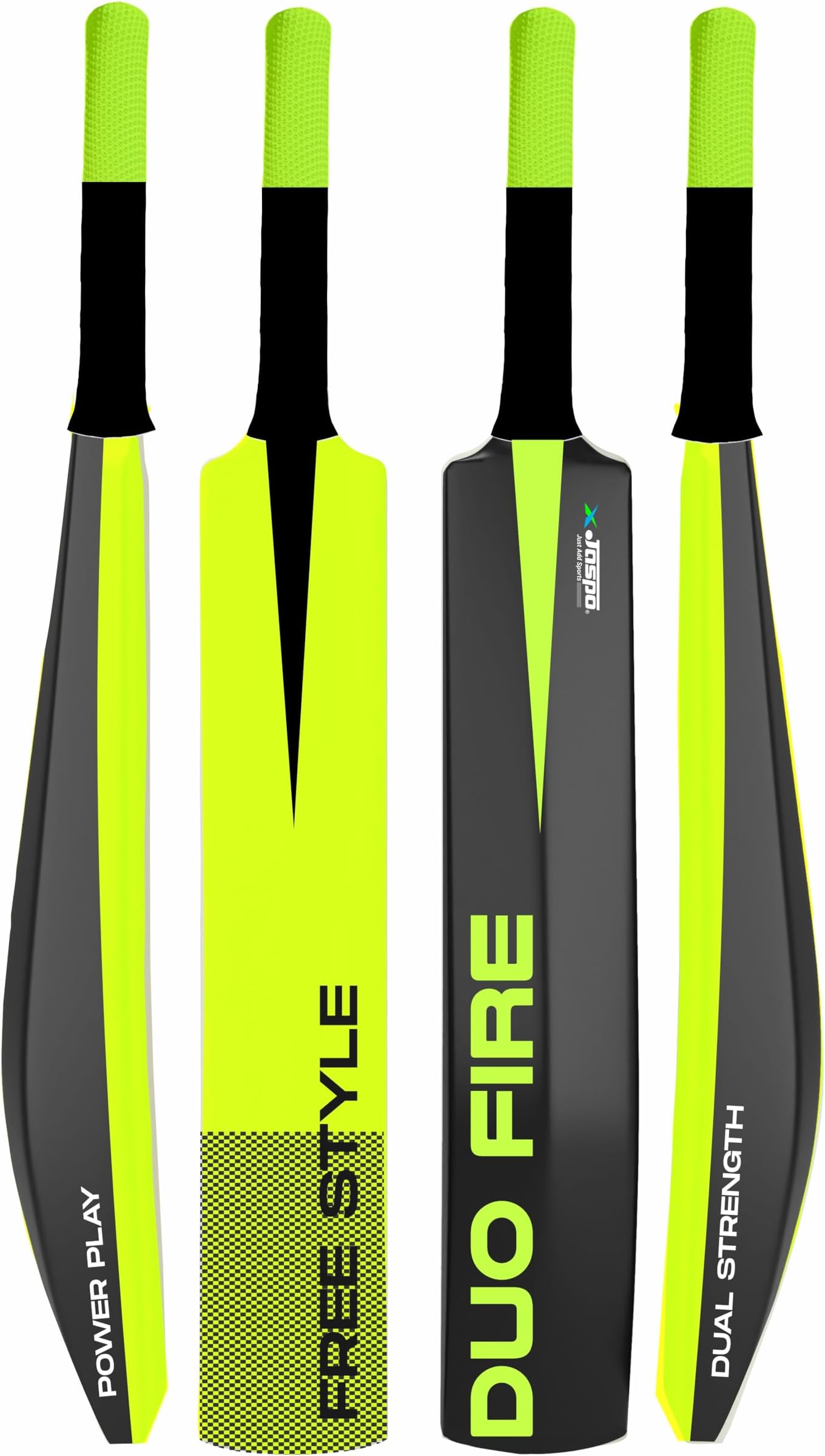 Jaspo Duo Fire Double Strength Turf Plastic Tennis Cricket bat, Newly launched Dual Color Cricket Tennis Plastic bat Size 34"X 4.5" for All Age Group