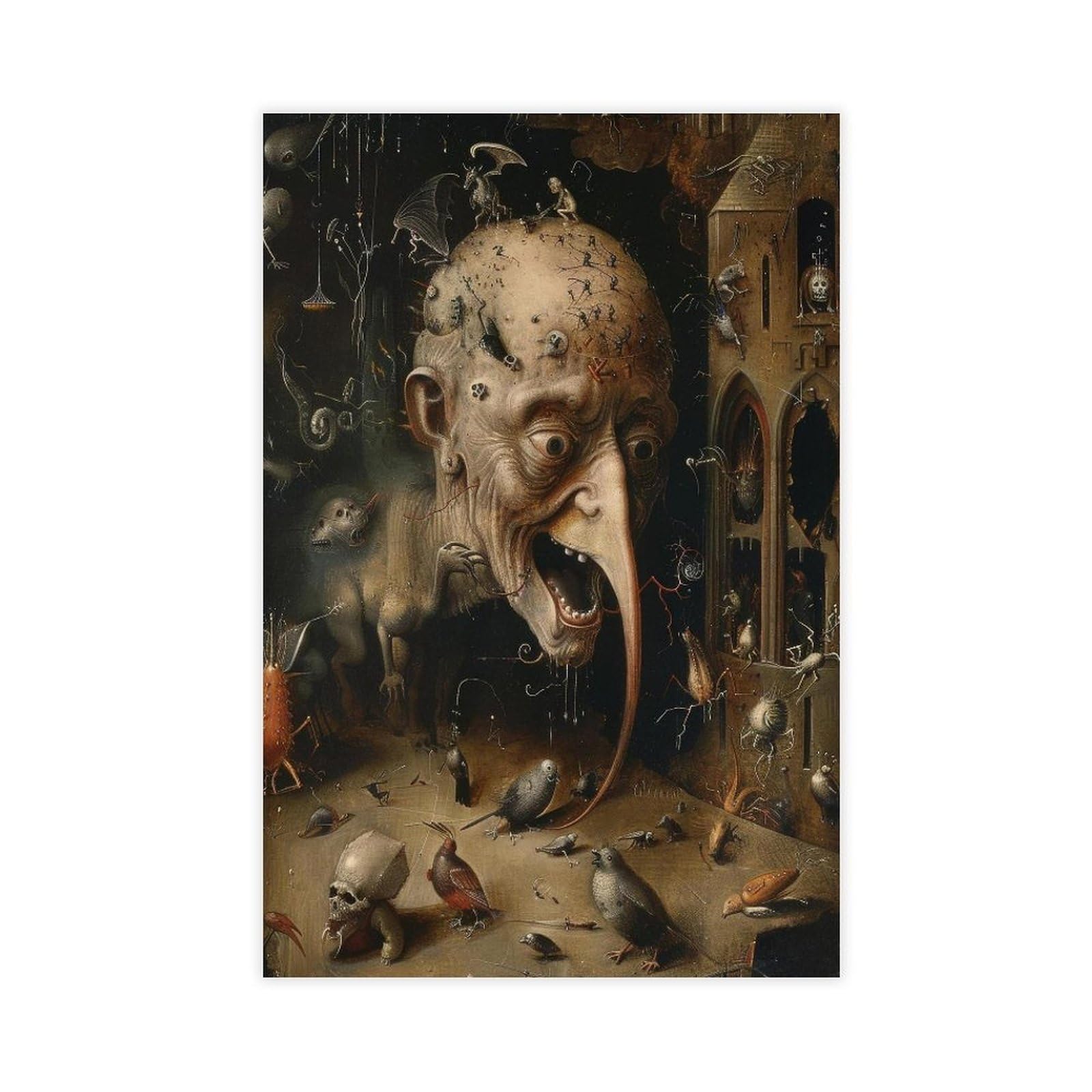 Wjwart Vintage Hieronymus Bosch Print Canvas Poster Wall Art Print Picture Paintings 12X18inch(30X45cm)