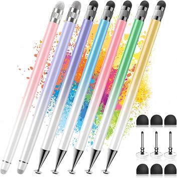 7 PCS Stylus Pen,2-in-1 Stylus Pen for Touchscreen,High Precision and Sensitivity,Suitable for iPhone/ipad/Android Tablets,Compatible with All Touch Screens