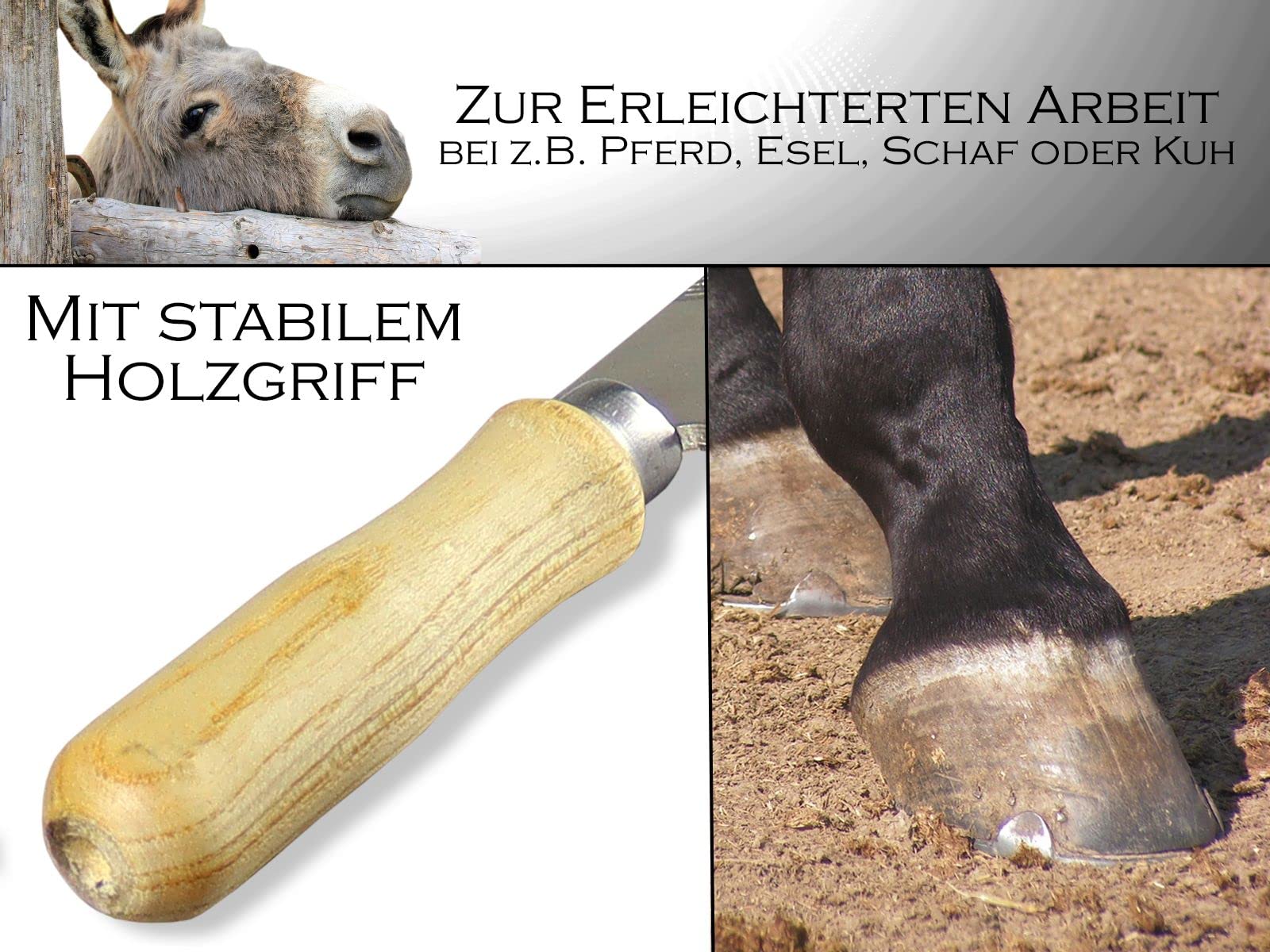 Hufschmied Werkzeug Set 3-teilig Hufmesser Hufzange Hufraspel doppelseitig