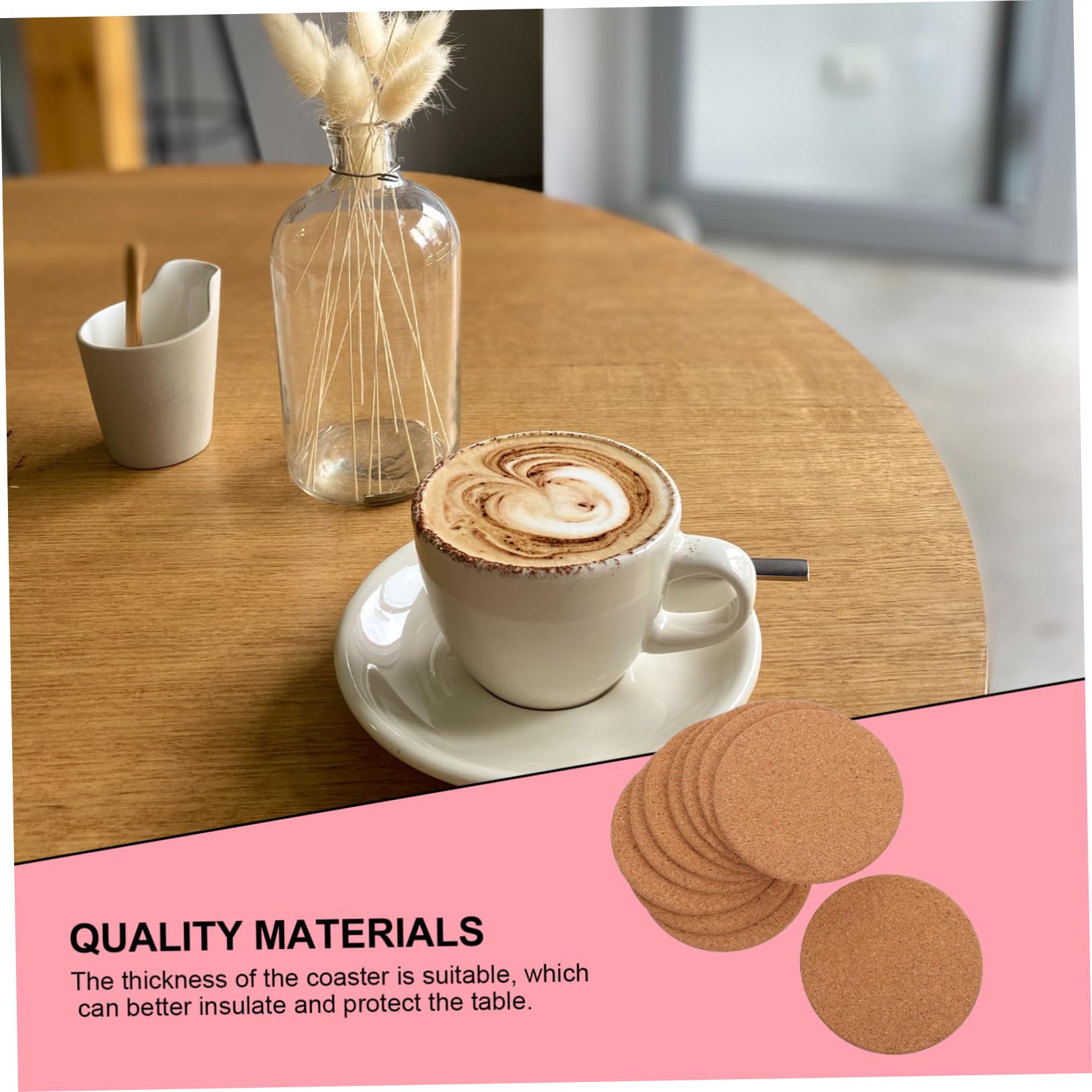 Amosfun Rond en Liège 30 Pièces De Tasse en Liège sous-Verres Résistants Chaleur Dessous De Verre en Sets De Table en sous- en De Tasses à