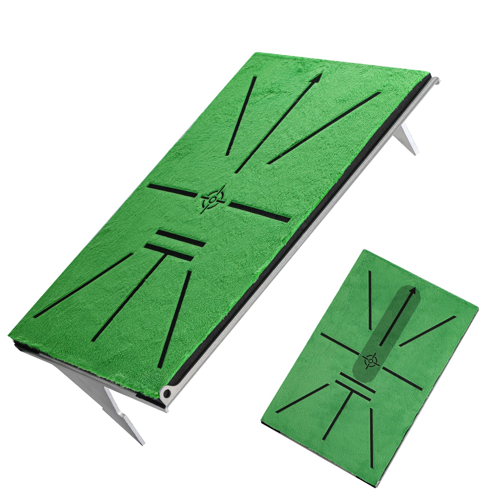 Swingmetrics Golf Hitting Mat – Swing Path Detection with 14''x9'' Aluminum Base 3'' Dual Ground Spikes – Golf Practice Mat for Outdoor Use, Swing Feedback & Training Aid (Swing Path Only)