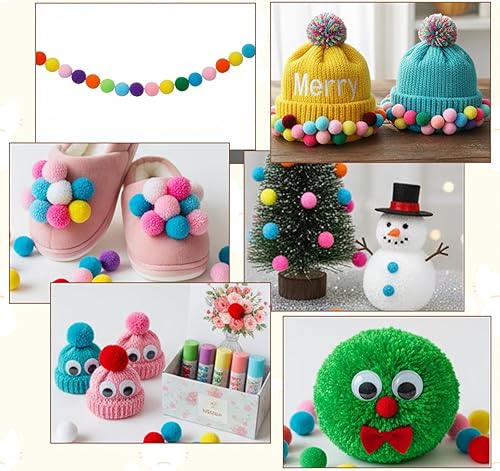 Miniatura 6 de Larrel 100 juguetes de bola de soplo para gatos, bolas suaves de pompones para gatos, lindos pompones para gatos en interiores, juegos de gatitos,