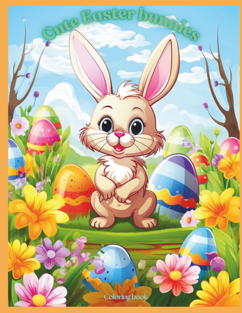Cute Easter Bunnies: A Fun Coloring Book for Kids Ages 3–8 with Adorable Bunny Scenes, Eggs, and Spring Fun!