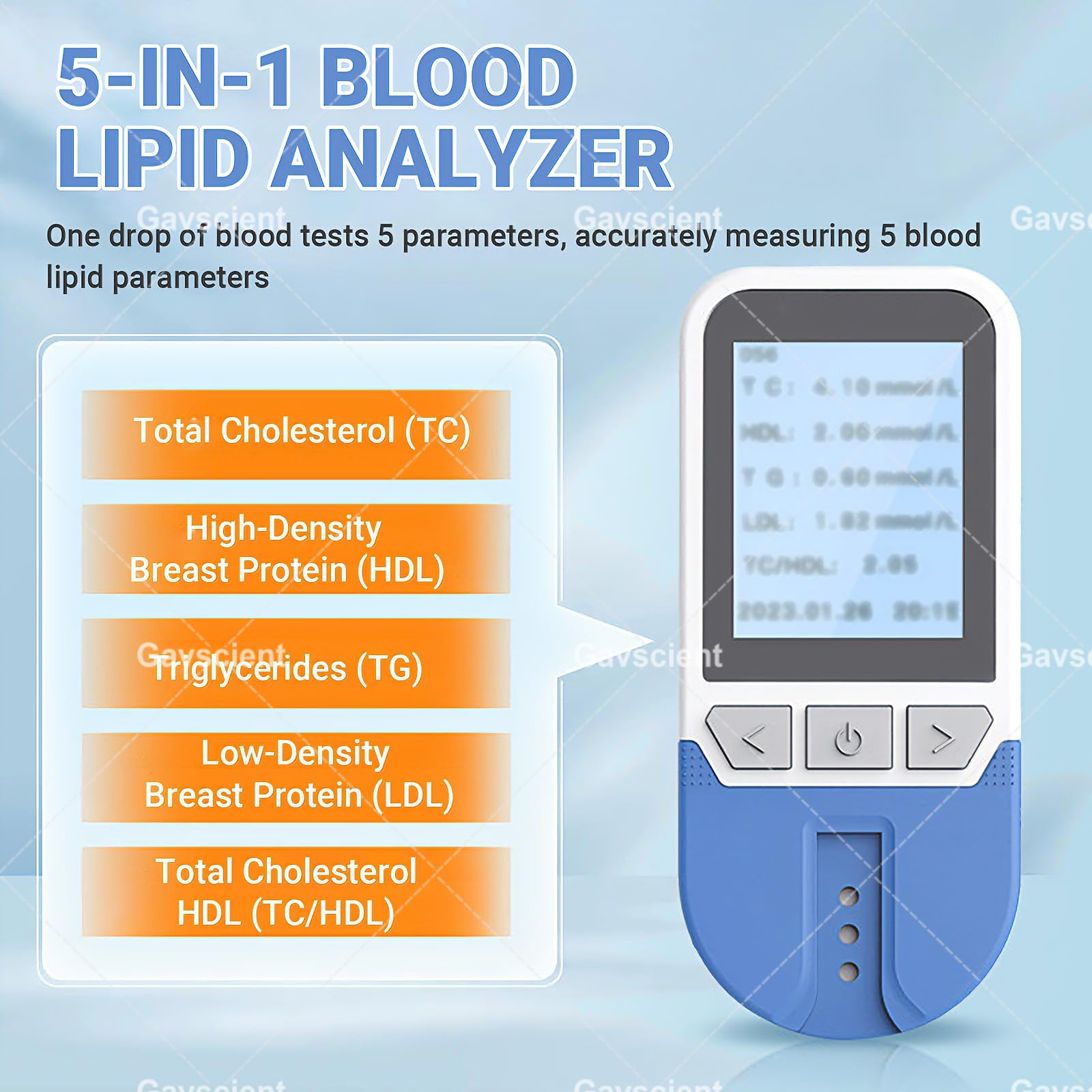 5-in-1 Lipid-Monitor Cholesterinüberwachung-Set, Mit 25 Teststreifen, 200 Speicherwerte, Präzisionsmessung Blutfette, Schnelle Ergebnisse Für Zuhause