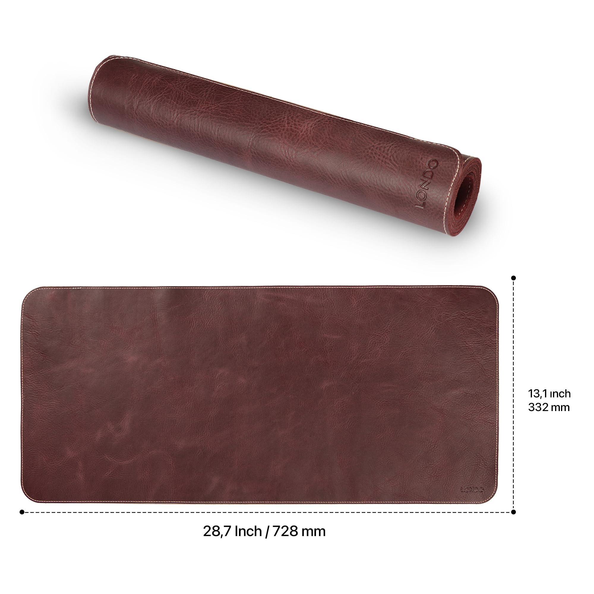 Desk Blotter Londo Top Grain Leather Extended Mouse Pad - Desk - View #9