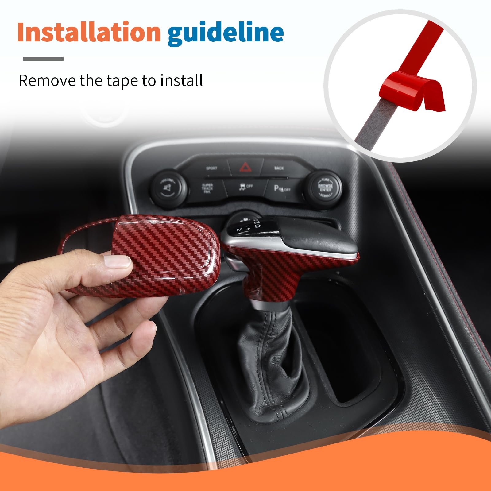 Amazon.com: JeCar 21pcs Red Carbon Fiber Interior Trim Kit Fit for