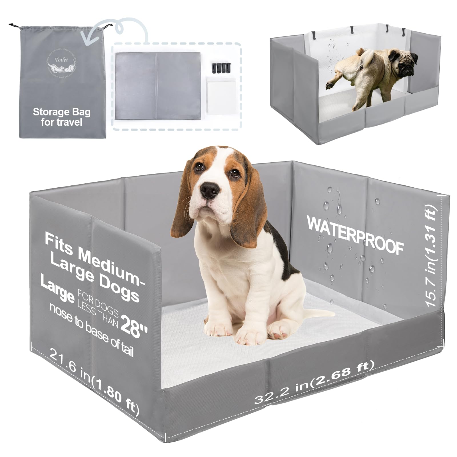 foldable dog pee pad holder with high walls and leak proof design