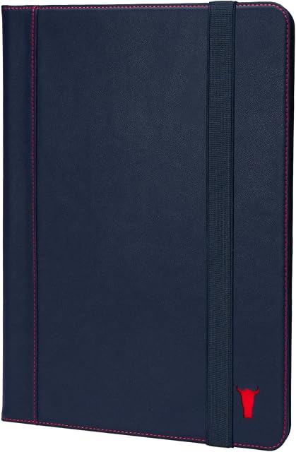 TORRO Case Compatible with iPad Pro 12.9 6th / 5th / 4th Gen - Genuine Leather iPad Pro 12.9 2022 Case with Stand Function, Apple Pencil Connectivity and Wake Sleep Function (Navy Blue)