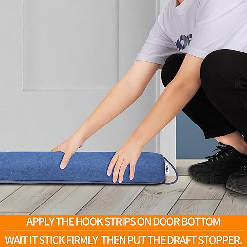 Miniatura 4 de TORRAMI Tope de aire de 32 pulgadas para puerta debajo de aislamiento inferior, 2.0 libras, sello protector de corrientes de aire para puertas y