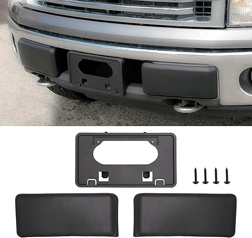 Protecciones Originales de Parachoques Delantero y Soporte de Montaje de Placa de Matrícula Delantero Compatible con Ford F-150 2009-2014, Reemplaza