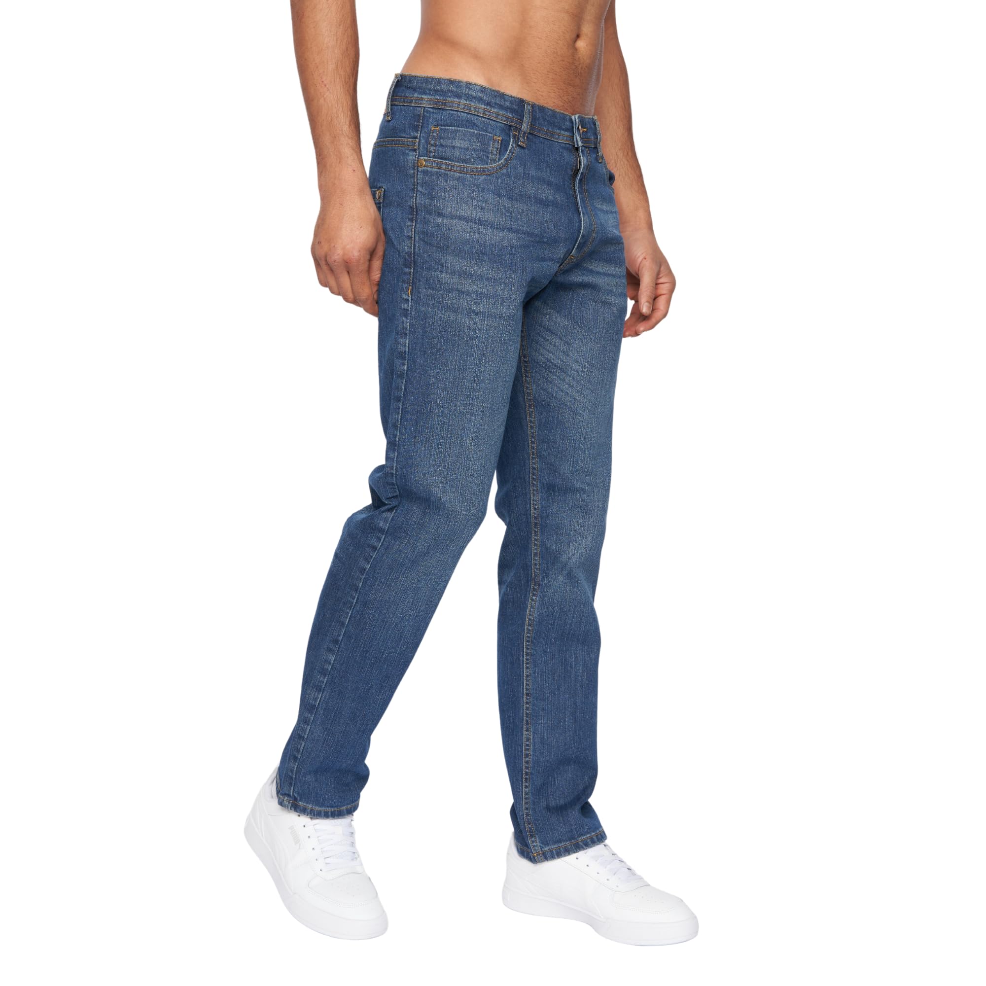 Duck And Cover Men's Hydras Straight Leg Jeans Mid Wash - W36 L34