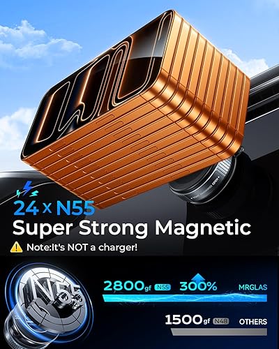 Miniatura 5 de MRGLAS Soporte magnético de teléfono para tu automóvil, absorción ajustable de 360, soporte magnético Magsafe con ventosa de 98 libras, soporte de