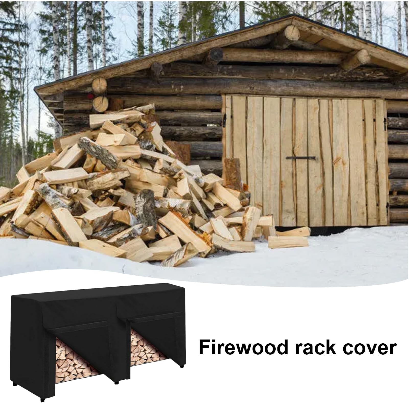 Housse pour porte-bûches – Abri robuste en tissu Oxford 210D, protection imperméable pour bois de chauffage, construction coupe-vent | Protection UV à double couture pour l'extérieur – Fournitures de