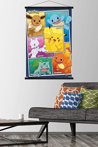 Miniatura 2 de Trends International Pokémon - Póster de pared de collage grupal, 22.375 x 34 pulgadas, paquete de impresión y colgador negro