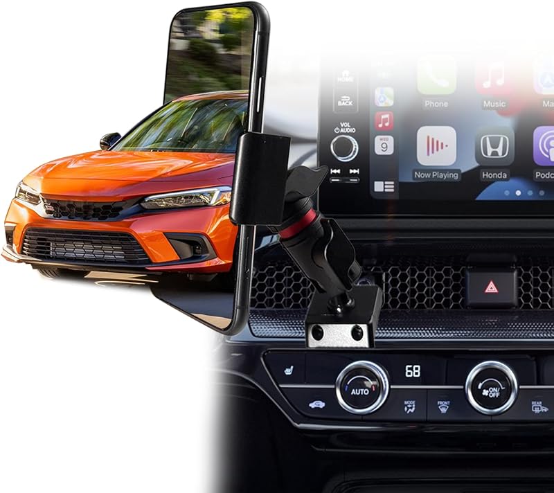 2026 CRV Civic Vent Phone Mount for Honda CRV 2023-2026 | Civic 2022-2026 Accessories | Aluminum Telescopic Air Vent Phone Holder |Thick Case Friendly Car Mount for iPhone 16/15 Pro Max, Galaxy S24