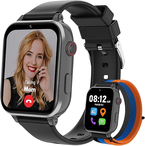 Miniatura 12 de Reloj inteligente 4G para niños y niñas con rastreador GPS, reloj inteligente para niños, llamada telefónica, videollamada SOS para niños, regalo de