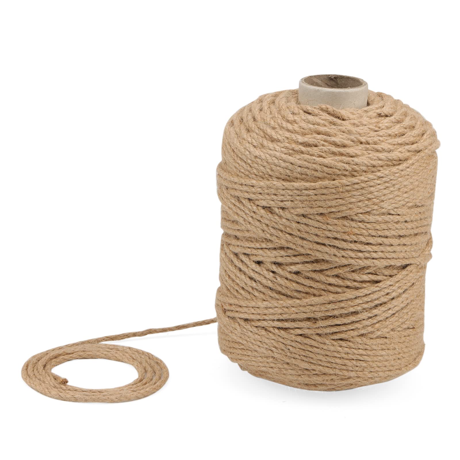 Keileoho Brown 4Mm X 150M Natural Jute Rope, 492Ft Twisted Hemp Rope For Scratching Post, Luggage Twine