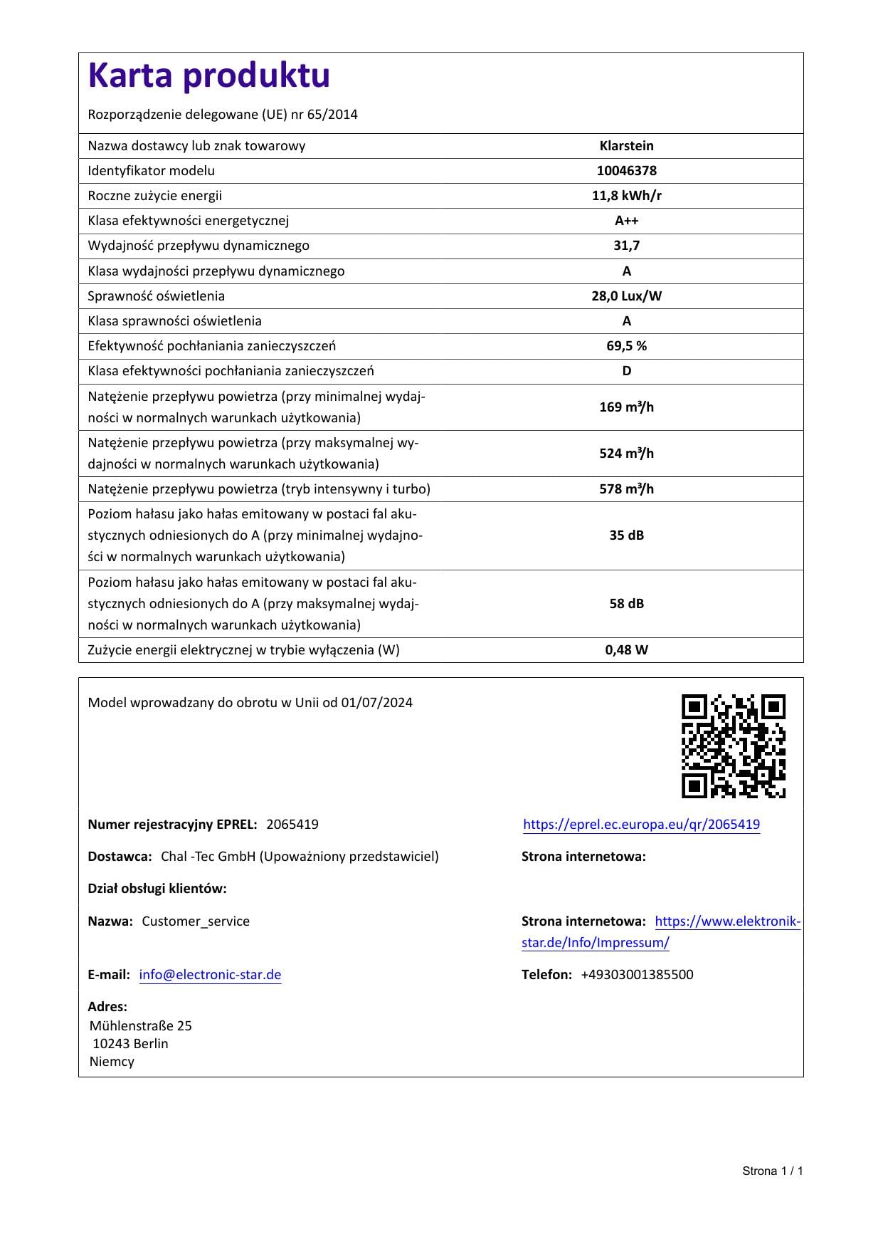 Klarstein FlashLine Okap kuchenny – Okap skośny 60 cm, Ekran dotykowy, Przepływ 578 m³/h, Klasa energetyczna A++, Oświetlenie LED, 34,5 dB, Biały, Tryb wyciągu i recyrkulacji