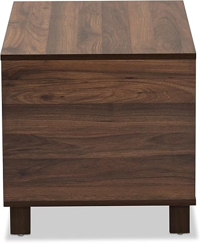 Miniatura 3 de Baxton Studio Eckhart - Caja de arena para gatos moderna y contemporánea con acabado marrón nogal