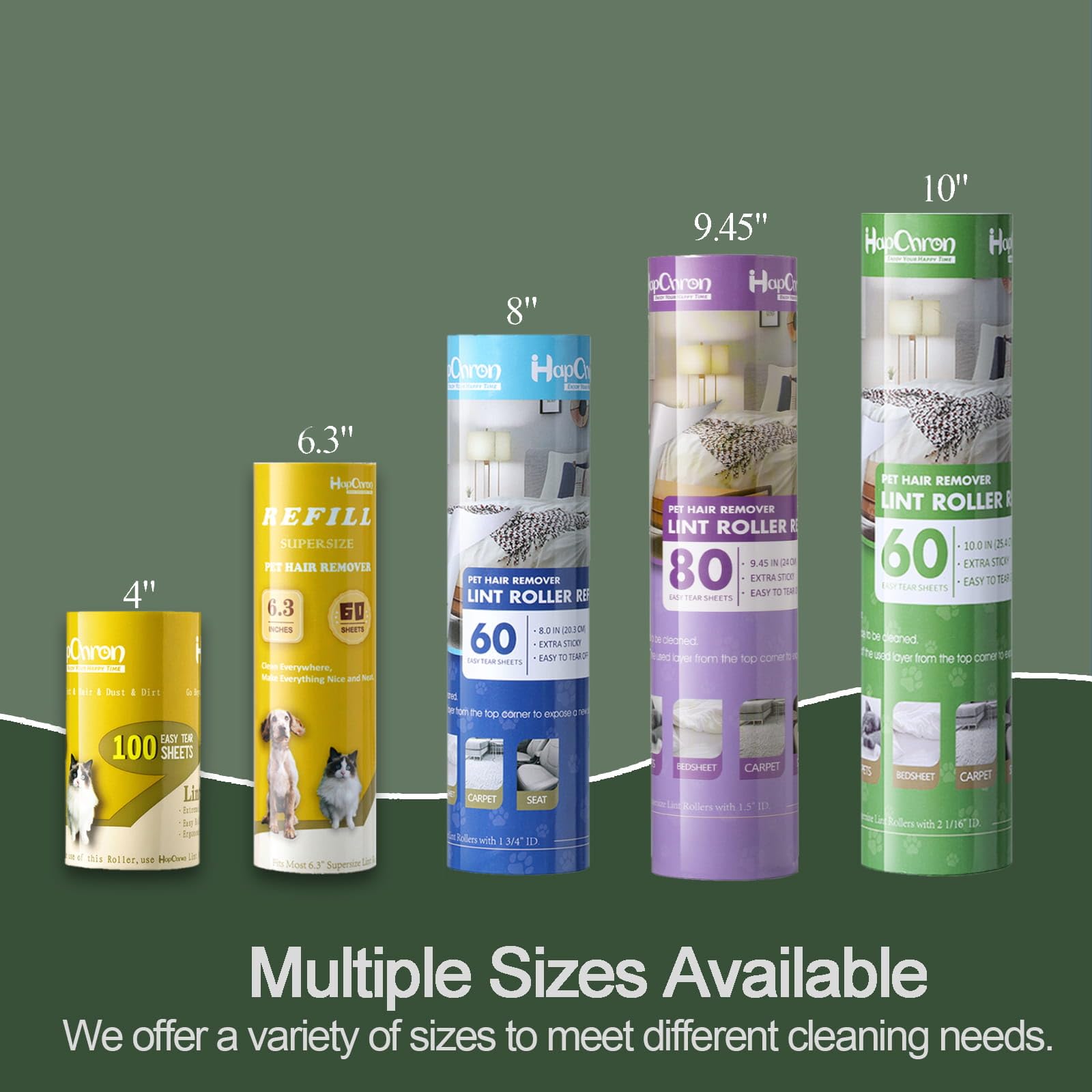 Mega rodillos de pelusa de 10 pulgadas para Evercare Pet Mega Rodillo de pelusa y rodillo de limpieza Leo, se adapta a la mayoría de rodillos de pelusa de gran tamaño de 10 pulgadas con