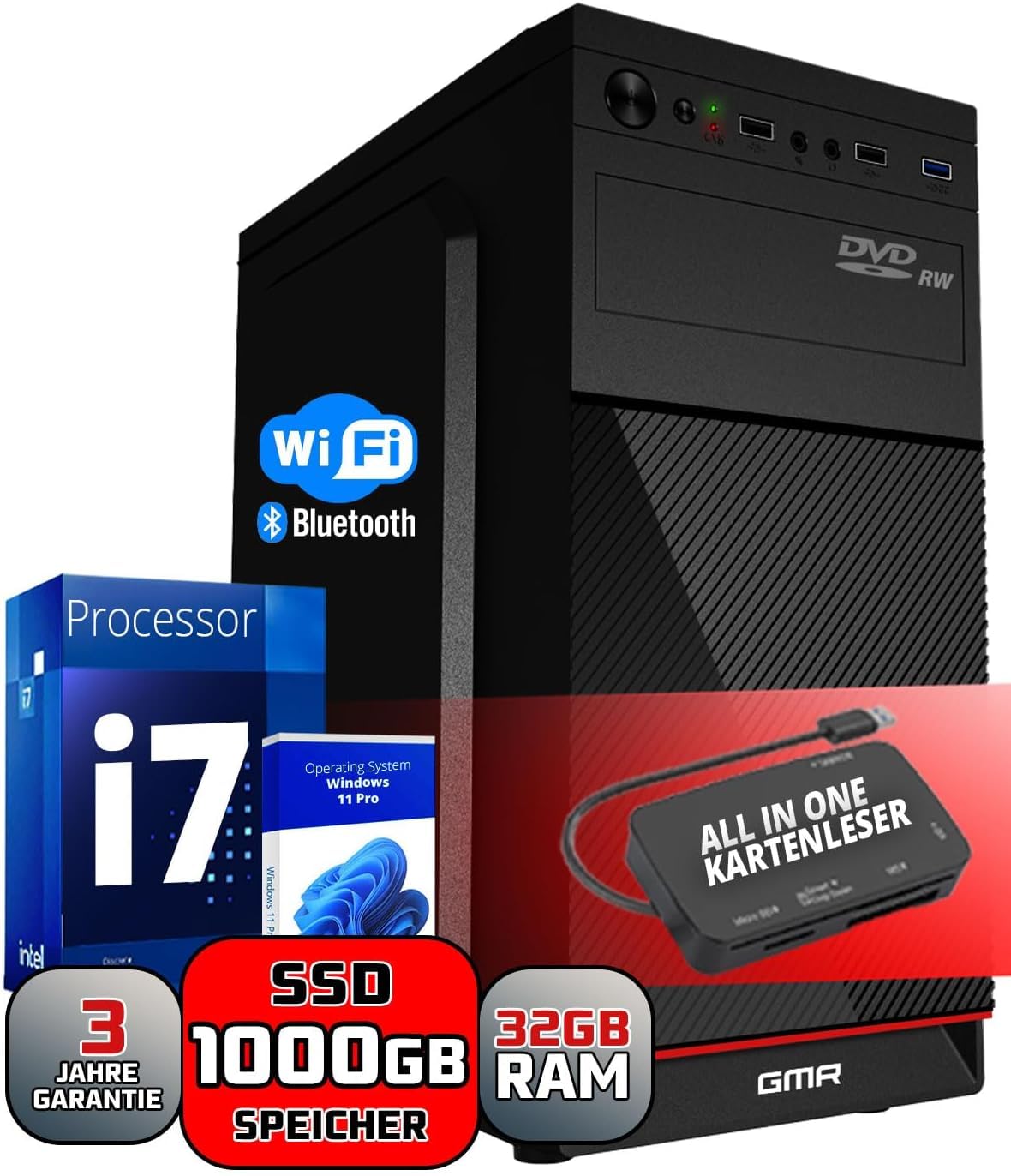 Intel Core i7 Multimedia PC Completo y rápido para Oficina en casa