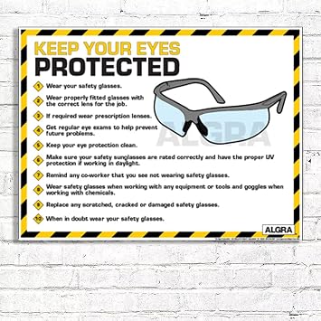 Keep Your Eyes Protected Poster 18" X 24" Laminated Safety glasses poster
