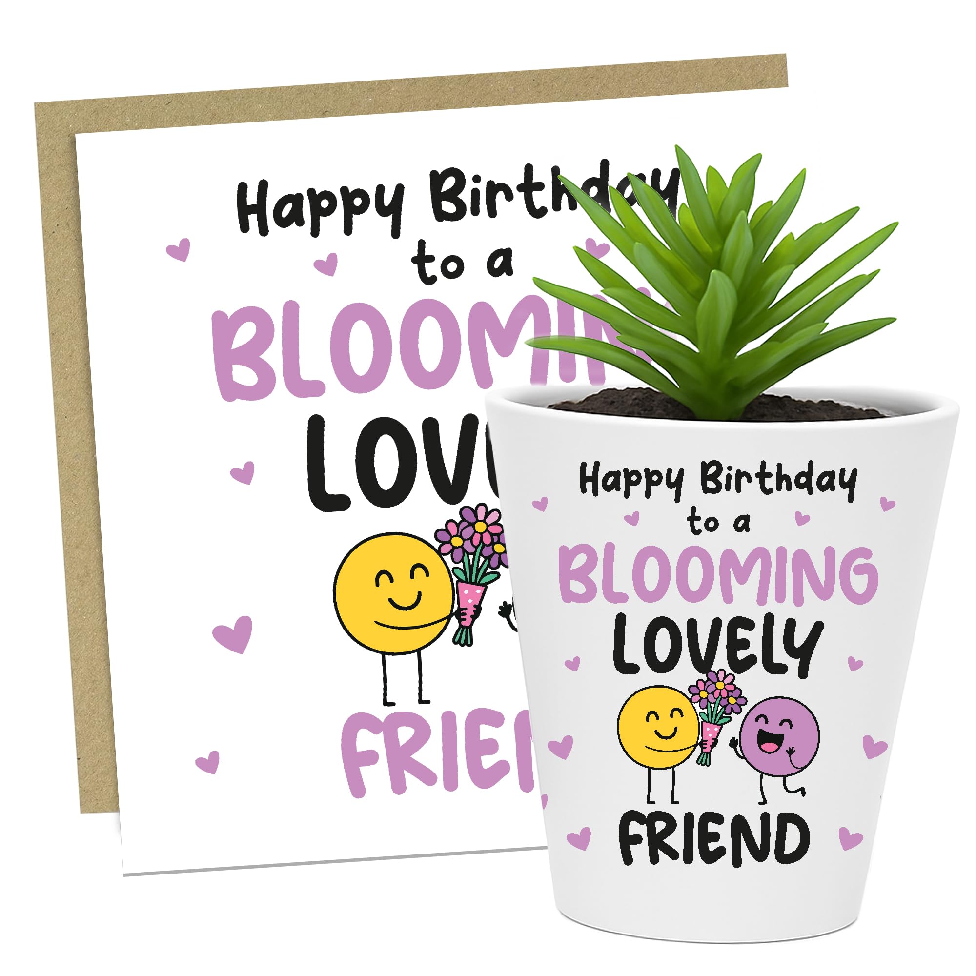 RED OCEAN Birthday For Friend BLOOMING LOVELY FRIEND Card And Plant Pot Thank You For Best Birthday Card Best Keepsake