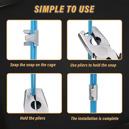 Miniatura 3 de 900 clips de jaula de alambre de pollo con alicates de cerdo, anillos de cerdo, alicates de anillo a presión, herramienta de abrazadera de alambre,