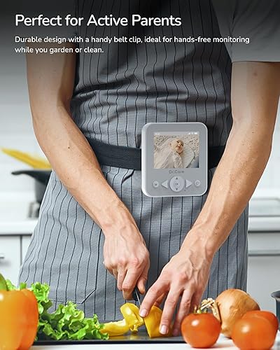 Miniatura 7 de NeoView Monitor de bebé sin WiFi con diseño de clip para cinturón, pantalla de 2.8 pulgadas, audio de 2 vías, grabación de bucle de video, visión