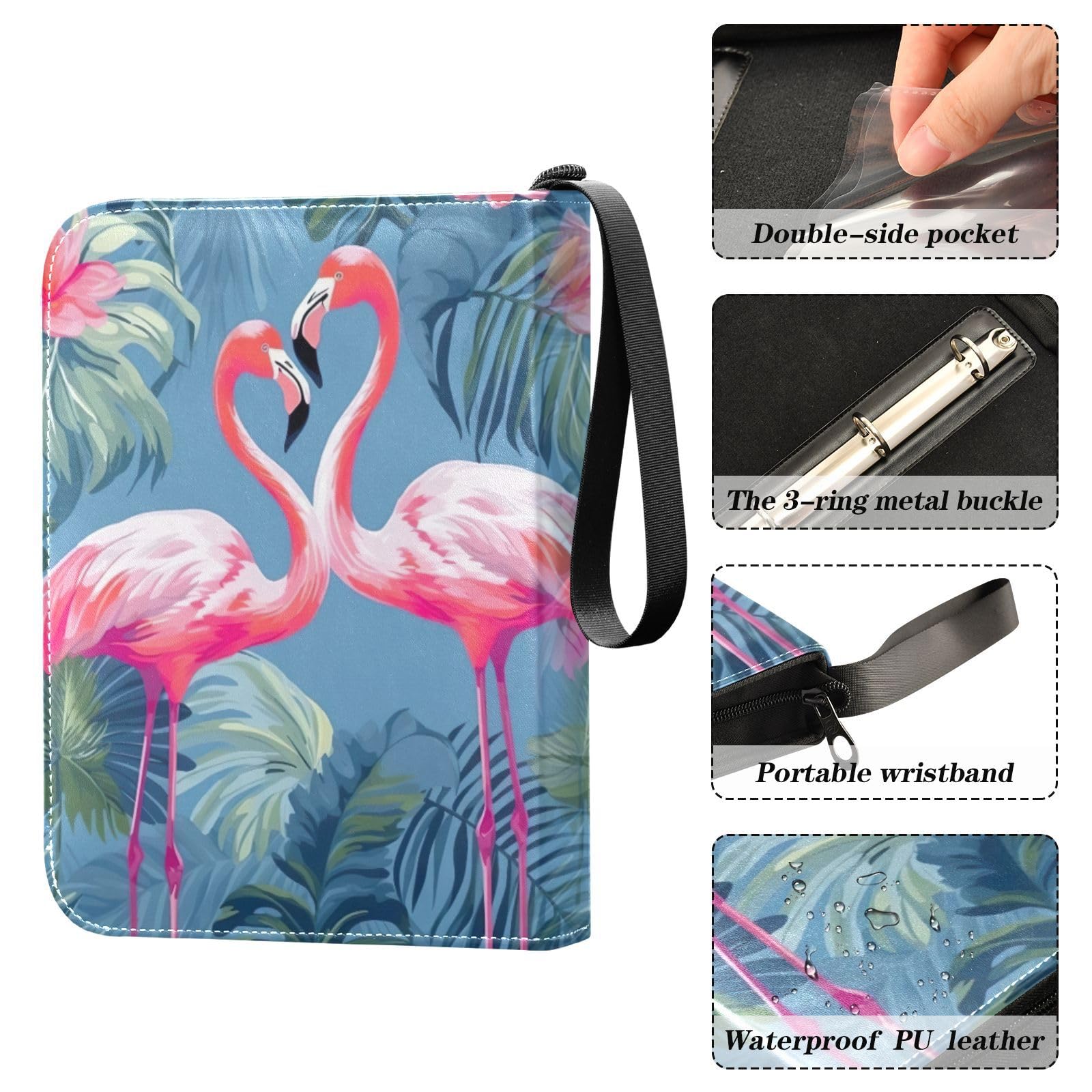 FreenBecky Pink Memories カードファイル　カード Amazon.com: WELLDAY Pink Flamingo Card Binder, 400 Pockets Card