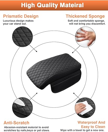 Miniatura 6 de Shademax Funda para consola central para BMW X3, accesorios para BMW X3 2018-2023 2024, funda para reposabrazos de espuma viscoelástica, almohadilla