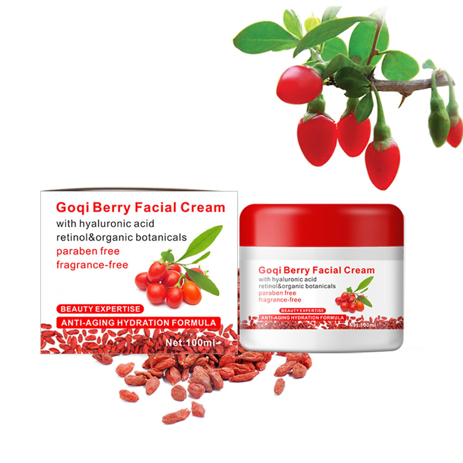 Goji Berry Facial Cream, 100g Anti-Aging Antioxidant Face Moisturizer Revitalizing Anti Wrinkle Cream,Face Moisturizer Revitalizing Facial Cream