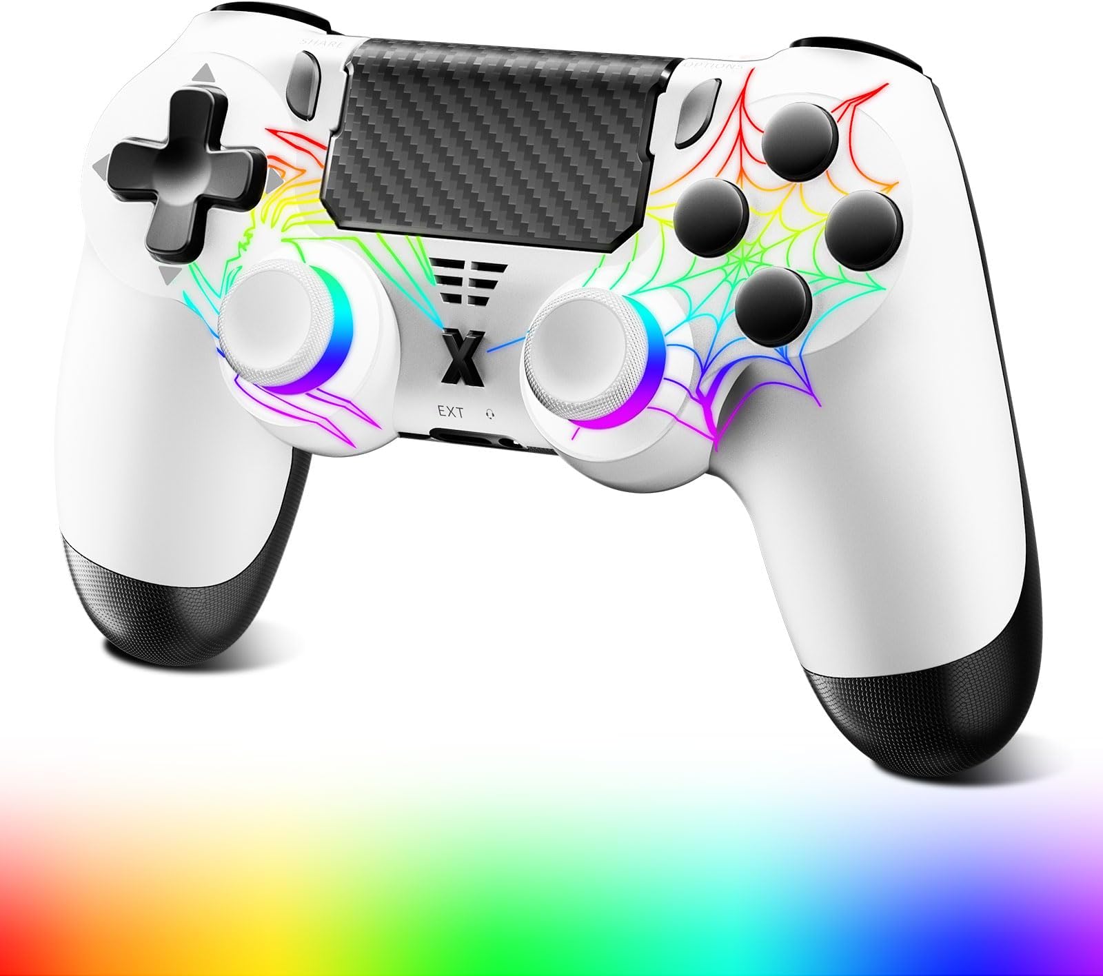Puiseno Wireless Controller for PS-4, Dual Vibration Game Joystick/Motion Sensing/Touchpad/Speaker/3.5mm Audio Jack Headphone, Upgraded Six-Axis Sensor, Compatible with PS4/Slim/Pro Console/PC,w