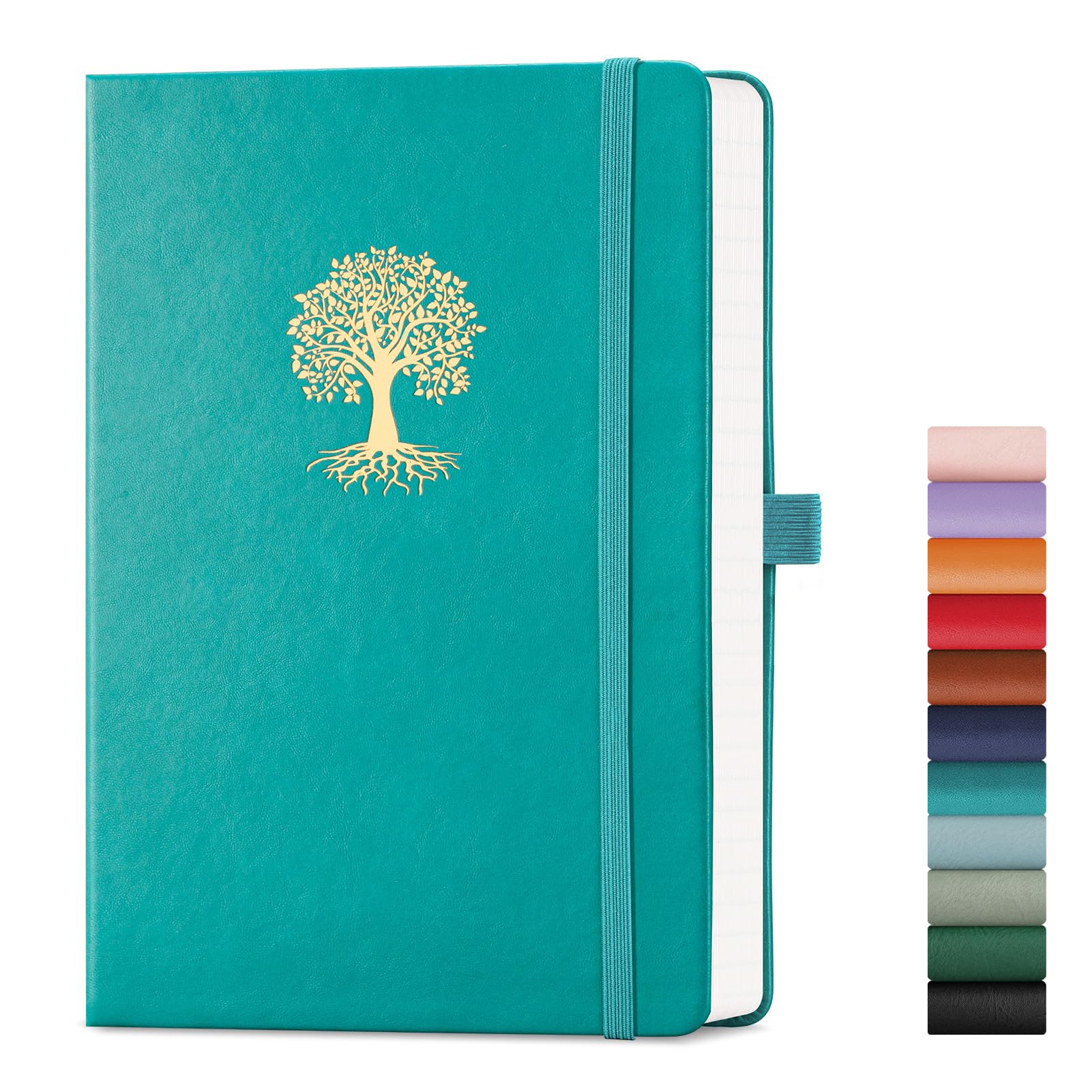 EMSHOI A5 Blank Journal Notebook, 192 Pages, Hardcover Notepad, Cyan — image 1