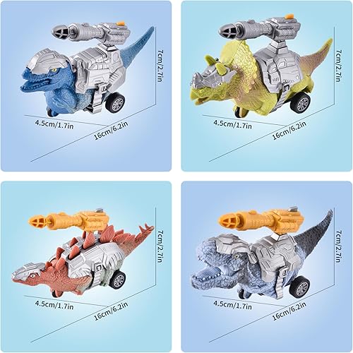 Miniatura 8 de Golray Juguetes de dinosaurio para niños de 3 a 5 años de edad, auto de dinosaurio, juguetes de lanzamiento, deformación, desmontaje, regalos de