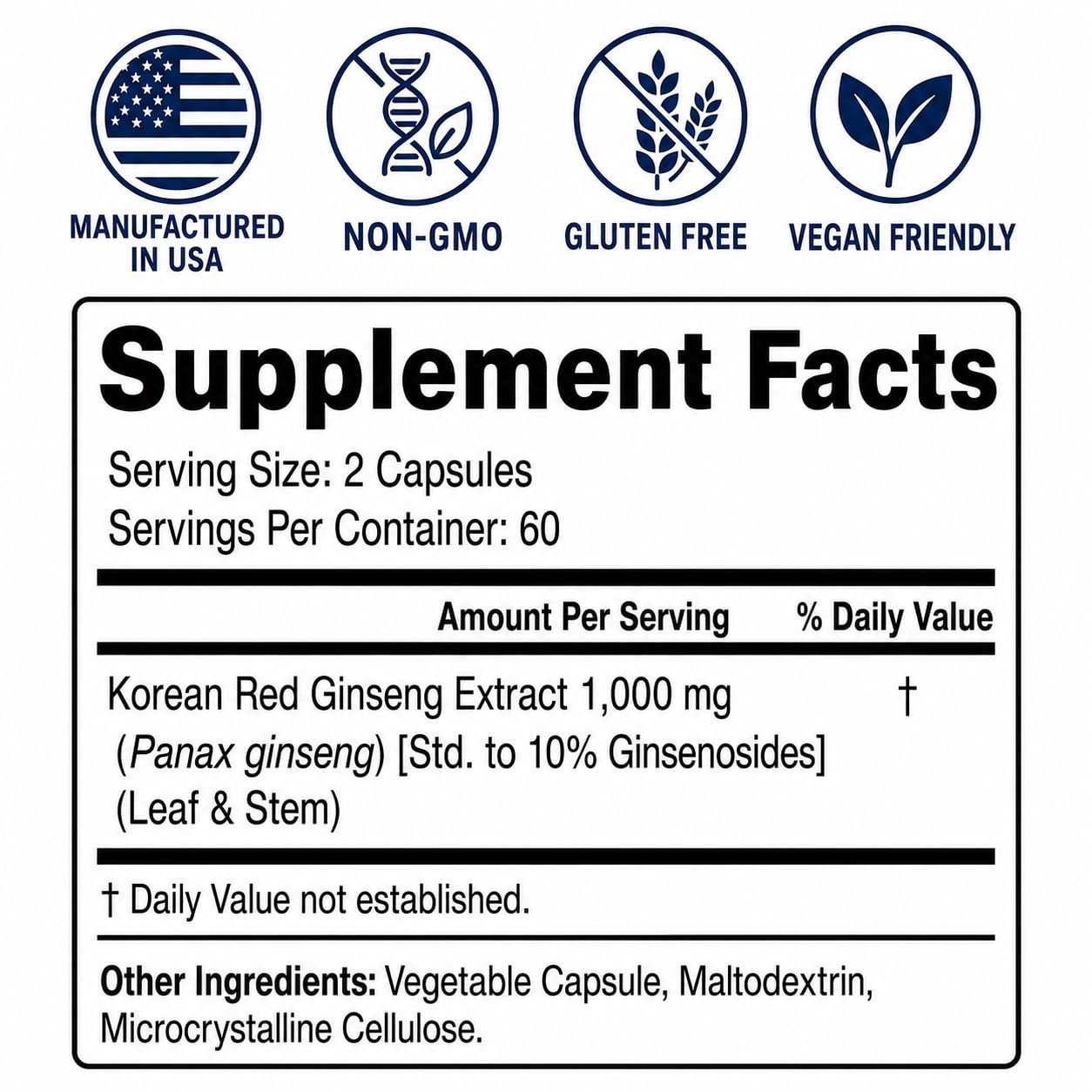 Korean Red Panax Ginseng 1000mg, 10% Ginsenosides, 120 Caps — Amazon image 4