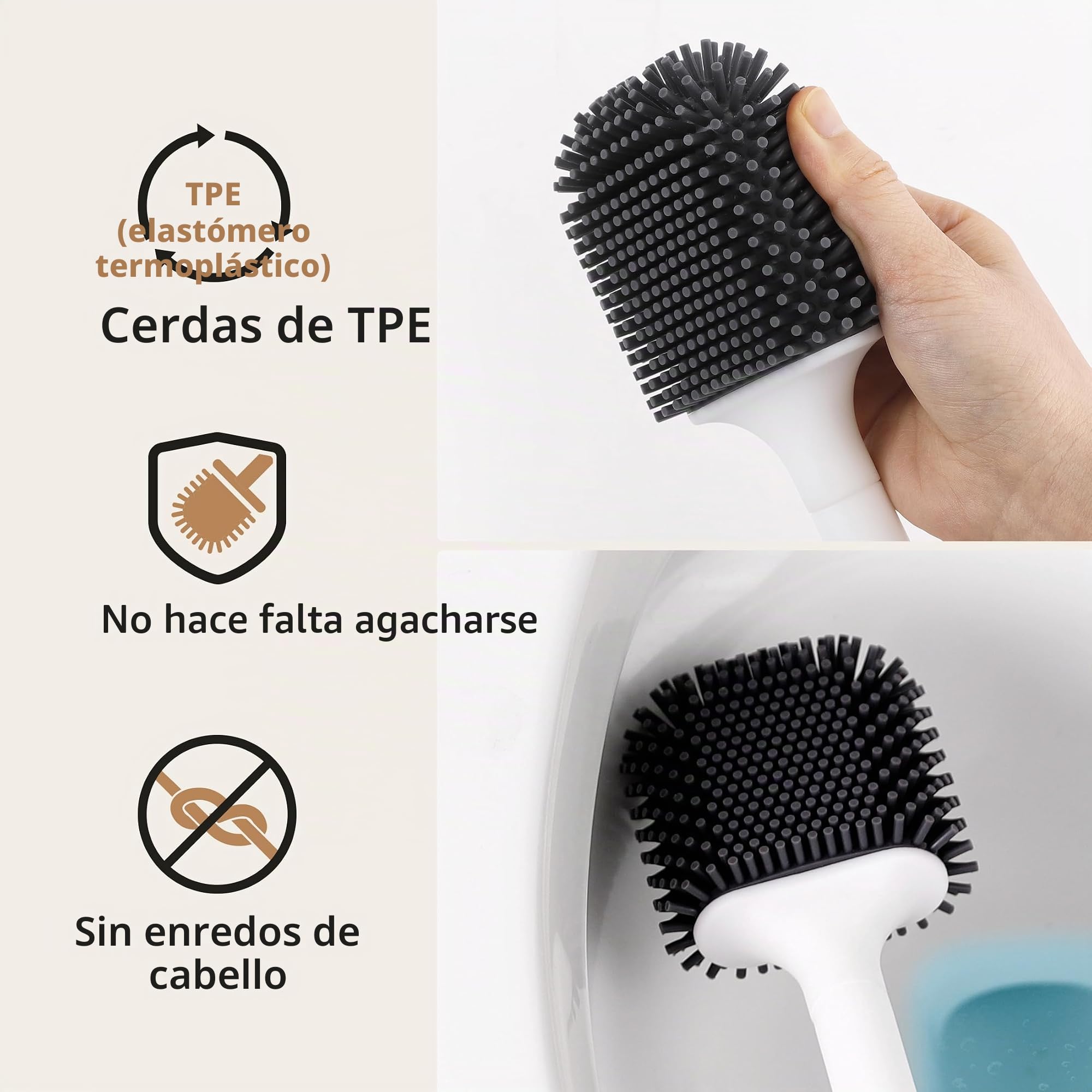 KES Portarrollos de Papel higiénico de pie con escobilla Desmontable, Soporte para Rollos de Papel higiénico de Acero Inoxidable Sus 304 Cepillado, BPH232-2