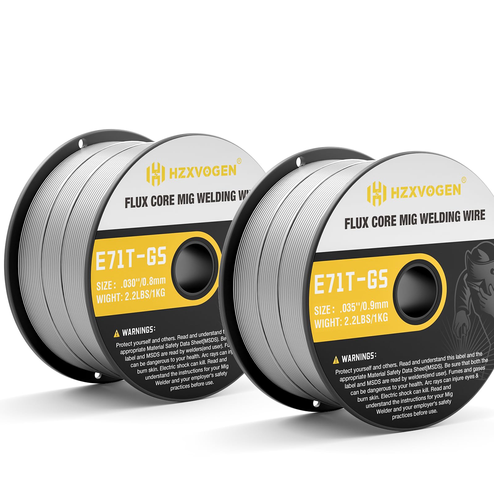 Filo animato no gas 0,8 mm 1 kg + 0,9 mm 1 kg Flux E71T-GS per saldatura MIG