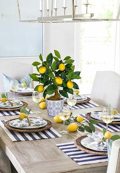 Mediterranean-Style Artificial Lemon Topiary