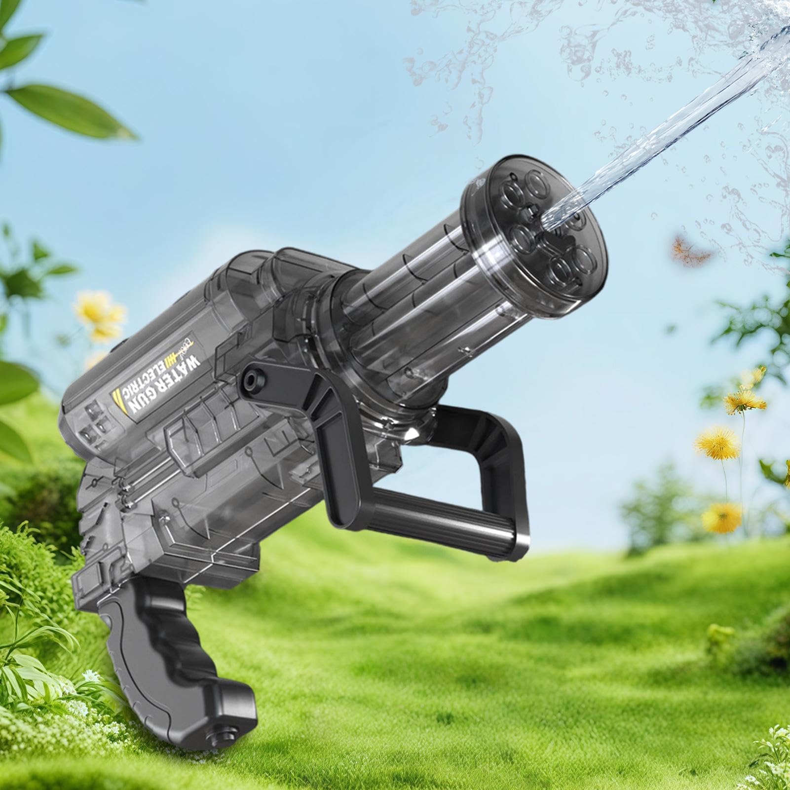 Spruzzatore d'acqua elettrico per bambini, per esterni | Giocattolo ad acqua con effetto luce e fiamma per esterni, estate, giardino, piscina, campeggio