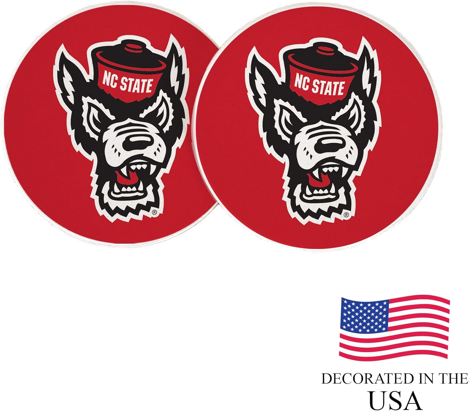 Desert Cactus North Carolina State University Car Accessories NC State Wolfpack Absorbent Sandstone Cup Coasters Licensed Product Set of 2 (Design A) - Image 4
