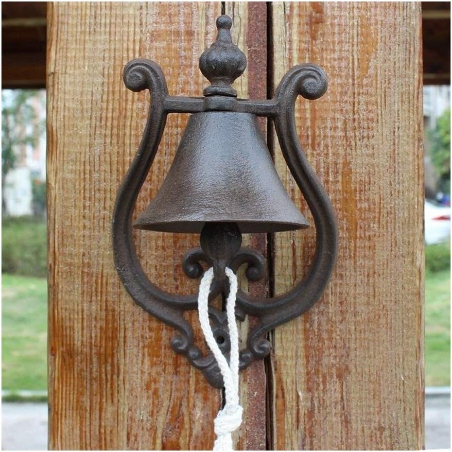 Cast Iron Hanging Doorbell Antique Style Shopkeepers Bell Brass Store