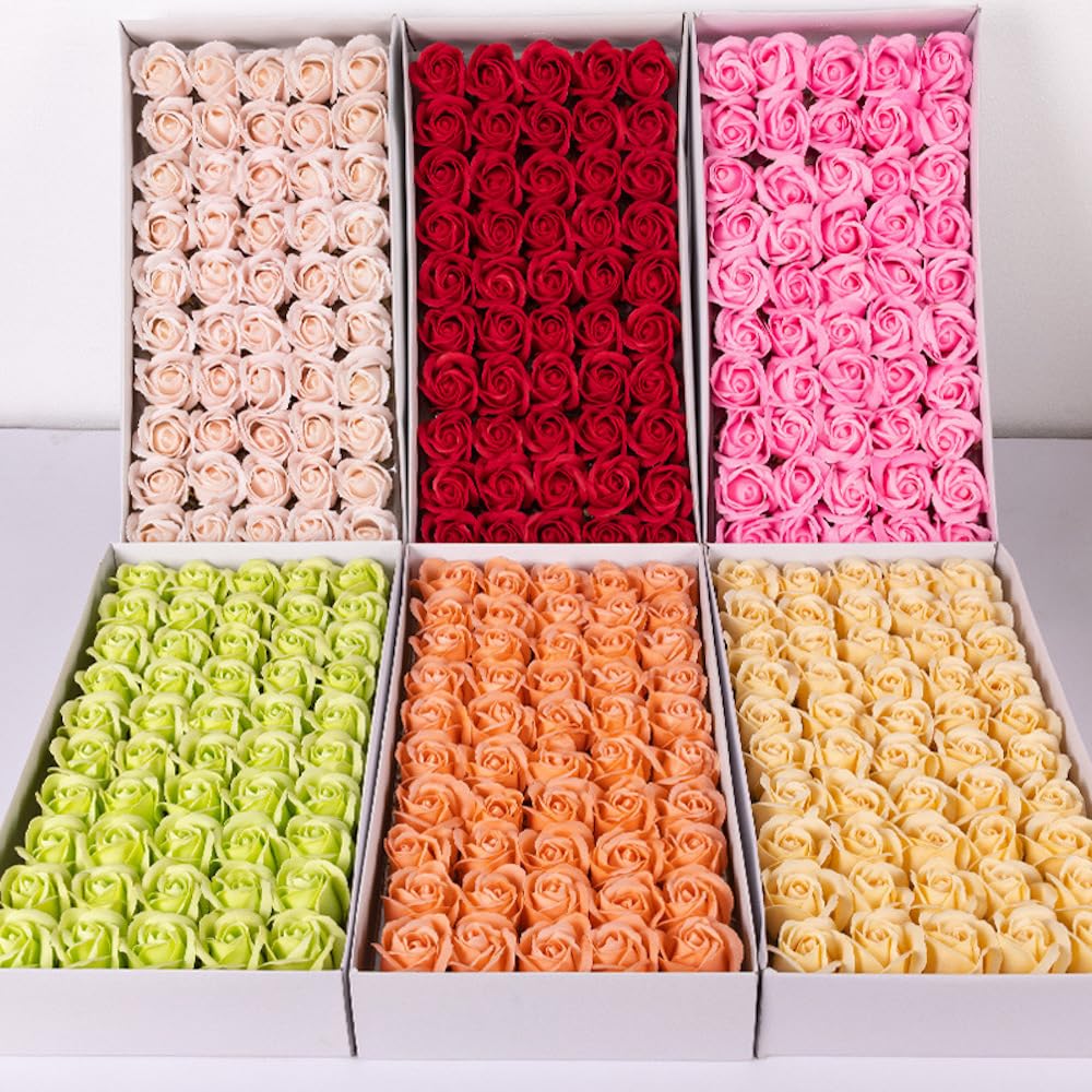 50 Stück Seifen Rosenblüten, Rose Soap Blumen in GeschenkBox, Künstliche Rosen Duftseifen, Rosenkopf Rosenblüten, Seife Rose Blume Geschenk für Jahrestag Geburtstag Hochzeit Valentinstag,Rot