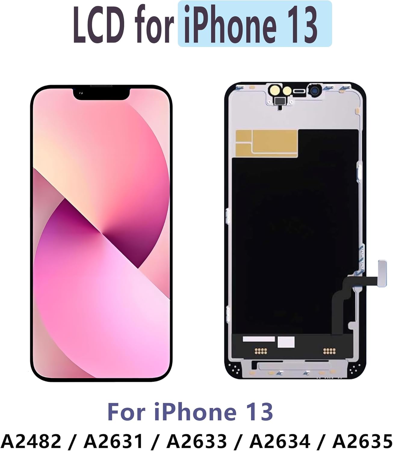 for iPhone 13 Screen Replacement,3D Touch Screen Display Digitizer Assembly with Waterproof Adhesive Tape and Repair Tools Kit